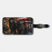 Newfoundland Snowy Sleigh Kerst Decor Bagagelabel (Achterkant horizontaal)