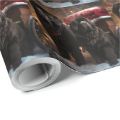 Newfoundland Snowy Sleigh Kerst Decor Cadeaupapier (Rol Hoek)