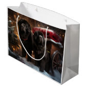 Newfoundland Snowy Sleigh Kerst Decor Groot Cadeauzakje (Achterkant Gekanteld)