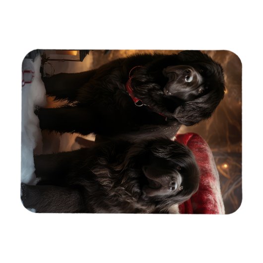 Newfoundland Snowy Sleigh Kerst Decor Magneet (Horizontaal)