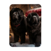 Newfoundland Snowy Sleigh Kerst Decor Magneet (Verticaal)