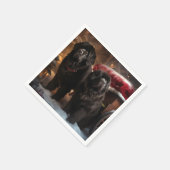 Newfoundland Snowy Sleigh Kerst Decor Servet (Hoek)