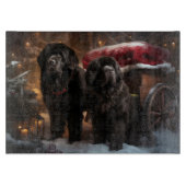 Newfoundland Snowy Sleigh Kerst Decor Snijplank (Voorkant)