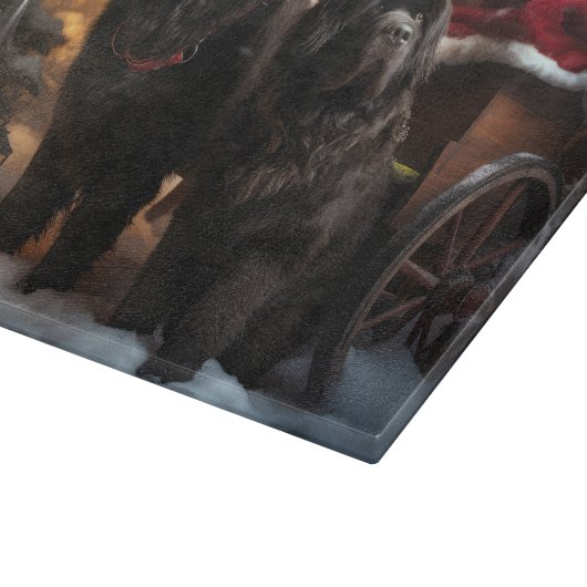 Newfoundland Snowy Sleigh Kerst Decor Snijplank (Hoek)