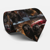 Newfoundland Snowy Sleigh Kerst Decor Stropdas (Opgerold)