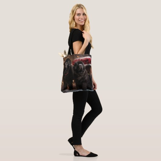 Newfoundland Snowy Sleigh Kerst Decor Tote Bag (Op model)