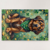 Newfoundland St. Patrick's Day Geluks Hond Legpuzzel (Horizontaal)