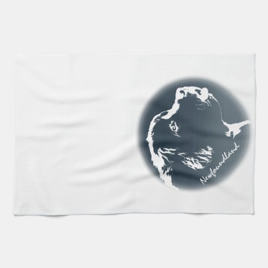 Newfoundland Towel Aangepaste Dog Tea Towel Theedoek (Horizontaal)