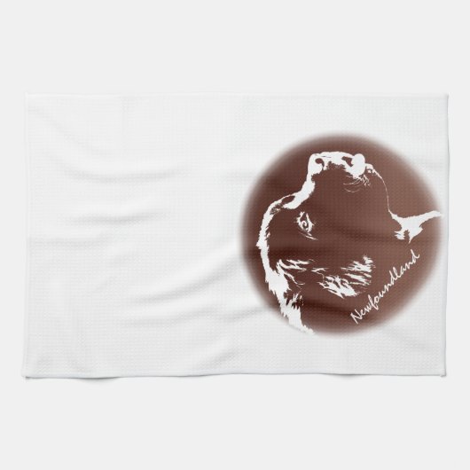 Newfoundland Towel Aangepaste Dog Tea Towel Theedoek (Horizontaal)