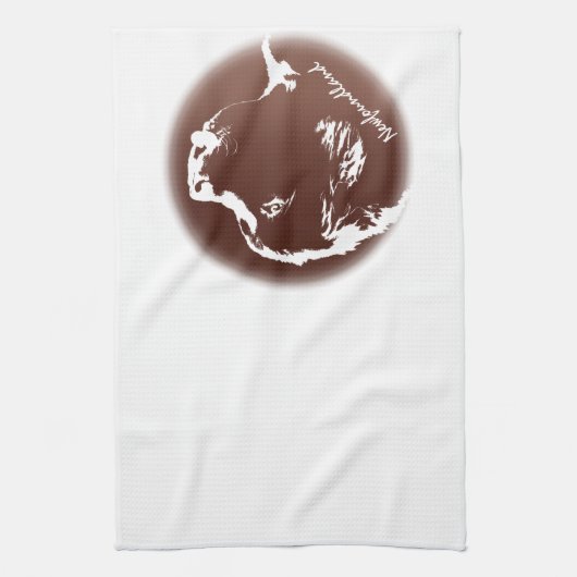 Newfoundland Towel Aangepaste Dog Tea Towel Theedoek (Verticaal)