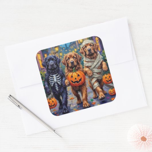 Newfoundland Trick-or-Treating Halloween kostuums Vierkante Sticker (Envelop)