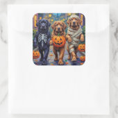 Newfoundland Trick-or-Treating Halloween kostuums Vierkante Sticker (Tas)