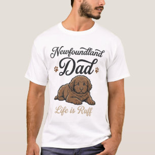 Newfoundland Vader Leven Is Ruw Vintage Hond Shirt