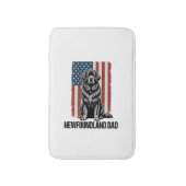 Newfoundland Vader Patriottische Hond Retro Badmat (Voorkant Verticaal)