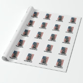 Newfoundland Vader Patriottische Hond Retro Cadeaupapier (Uitgerold)