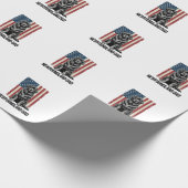Newfoundland Vader Patriottische Hond Retro Cadeaupapier (Hoek)