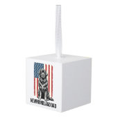 Newfoundland Vader Patriottische Hond Retro Decoratie (Achter hoekig)