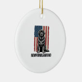 Newfoundland Vader Patriottische Hond Retro Keramisch Ornament (Rechts)