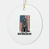 Newfoundland Vader Patriottische Hond Retro Keramisch Ornament (Links)