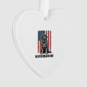 Newfoundland Vader Patriottische Hond Retro Ornament (voorkant)