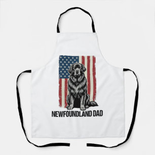 Newfoundland Vader Patriottische Hond Retro Schort