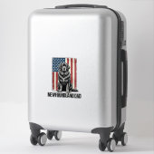 Newfoundland Vader Patriottische Hond Retro Sticker (Koffer)