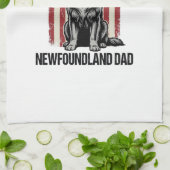 Newfoundland Vader Patriottische Hond Retro Theedoek (Gevouwen)