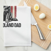 Newfoundland Vader Patriottische Hond Retro Theedoek (Quarter Fold)