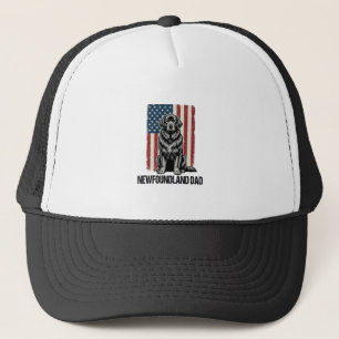 Newfoundland Vader Patriottische Hond Retro Trucker Pet