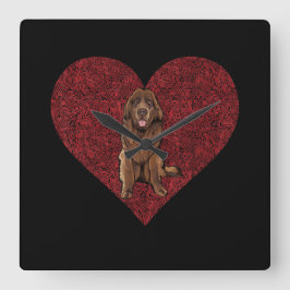 Newfoundland Valentijnsdag | cadeau voor liefdesli Vierkante Klok