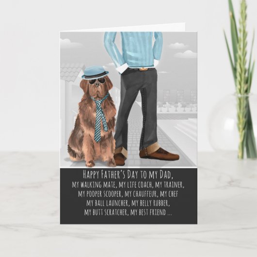 Newfoundland van de Dog-Vaderdag Kaart (Voorkant)
