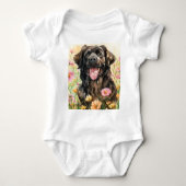 Newfoundland Watercolor Baby Bodysuit (Voorkant)