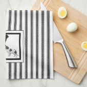 Newfoundland Zwart en Landseer op streep Theedoek (Quarter Fold)