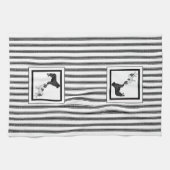 Newfoundland Zwart en Landseer op streep Theedoek (Horizontaal)