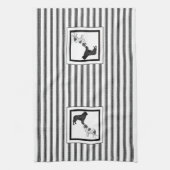 Newfoundland Zwart en Landseer op streep Theedoek (Verticaal)