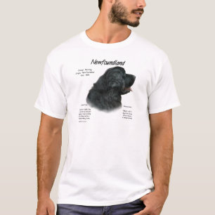 Newfoundland (zwart) Geschiedenis Ontwerp T-shirt