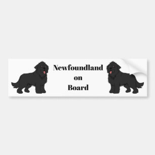 "Newfoundlander aan boord" Zwart Newfoundlander Bumpersticker