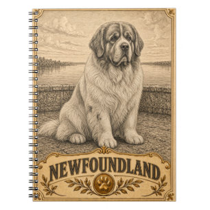 Newfoundlander, antieke erfgoedhond notitieboek