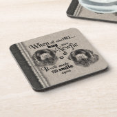 Newfoundlander art wanneer alles mislukt, quote bier onderzetter (Linkerzijde)