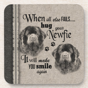 Newfoundlander art wanneer alles mislukt, quote bier onderzetter