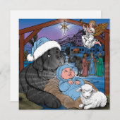 Newfoundlander Baby Jezus Feestdagenkaart (Voorkant / Achterkant)