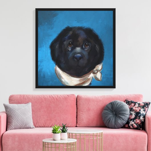 Newfoundlander canvas afdruk (Insitu (Woonkamer))