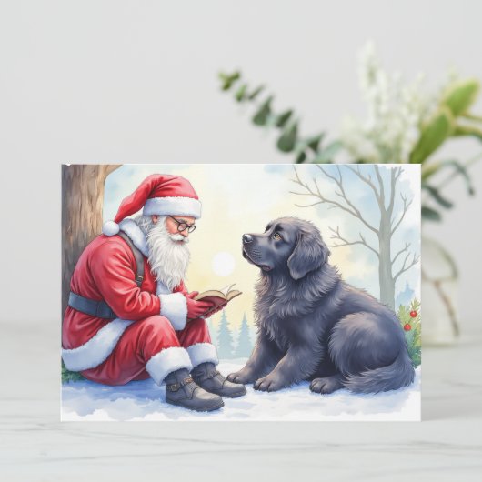 Newfoundlander Christmas Kaart (Staand voorkant)