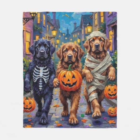 Newfoundlander Halloween Kostuums voor Trick-or-Tr Fleece Deken (Voorkant)
