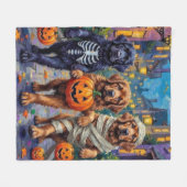 Newfoundlander Halloween Kostuums voor Trick-or-Tr Fleece Deken (Voorkant (Horizontaal))