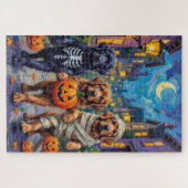 Newfoundlander Halloween Kostuums voor Trick-or-Tr Legpuzzel (Horizontaal)