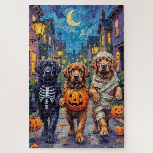Newfoundlander Halloween Kostuums voor Trick-or-Tr Legpuzzel (Verticaal)
