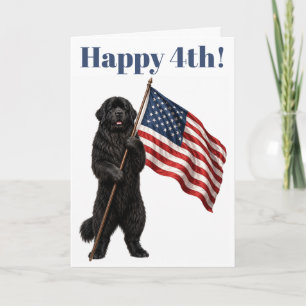 Newfoundlander Hond Gelukkige 4 juli Kaart