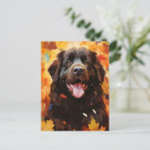 Newfoundlander hond Herfst Thanksgiving  Briefkaart (Staand voorkant)