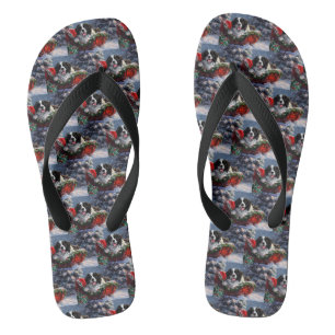 Newfoundlander Hond Kerst Festief Teenslippers